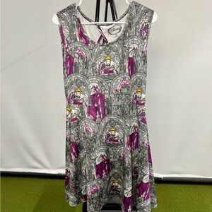 Disney Sleeveless Grey and Purple Villain Print Dress